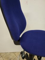 Used Draughtsman Ergonomic Chair High Back w/ Castors and Foot Ring - Blue - Image 3
