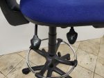 Used Draughtsman Ergonomic Chair High Back w/ Castors and Foot Ring - Blue - Image 9