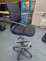 Black Draughtsman Office Chair Height Adjustable High Stool with Foot Ring - Image 2