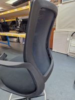 Black Draughtsman Office Chair Height Adjustable High Stool with Foot Ring - Image 6