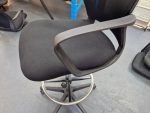 Black Draughtsman Office Chair Height Adjustable High Stool with Foot Ring - Image 9