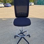 Draughtsman Chair Height Adjustable Office High Stool on Castors and Foot Ring