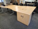 Lockable Low Storage Cupboard Double Doors Maple Desk-Height - UK Delivery - Image 9