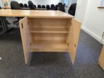 Lockable Low Storage Cupboard Double Doors Maple Desk-Height - UK Delivery - Image 11