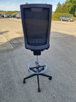 Draughtsman Chair Height Adjustable Office High Stool on Castors and Foot Ring - Image 4