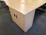 Lockable Low Storage Cupboard Double Doors Maple Desk-Height - UK Delivery - Image 14