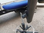 Used Draughtsman Chair High Back Adjustable Height Ergonomic w/ Foot Ring- Blue - Image 5