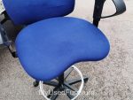 Used Draughtsman Chair High Back Adjustable Height Ergonomic w/ Foot Ring- Blue - Image 9
