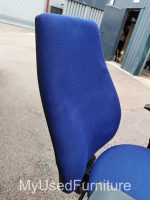 Used Draughtsman Chair High Back Adjustable Height Ergonomic w/ Foot Ring- Blue - Image 10