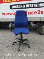 Draughtsman Chair High Back Ergonomic With Adjustable Foot Ring - Used - Image 4