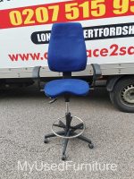 Draughtsman Chair High Back Ergonomic With Adjustable Foot Ring - Used - Image 18