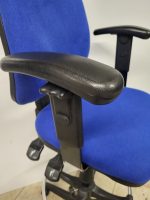Used Blue Draughtsman Chair High Back Ergonomic With Adjustable Foot Ring - Image 10