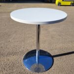 Used Senator Circular Table White Top Chrome Frame Modern Office / Reception