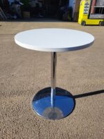 Used Senator Circular Table White Top Chrome Frame Modern Office / Reception