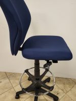 Draughtsman Chair Blue High Back Ergonomic With Adjustable Foot Ring - Used - Image 4