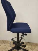 Draughtsman Chair Blue High Back Ergonomic With Adjustable Foot Ring - Used - Image 5