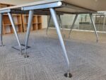 Large Maple Boardroom Table Meeting Cable Tray Port Silver Legs Office Desk - Image 22