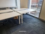 Bene Office Desk White 2-Person 160cm Workstation + 2 Lockable Pedestal Cabinets - Image 19