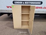 Storage Wooden Cupboard Lockable Office Storage w/ Adjustable Shelves