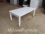 Senator White Oval Coffee Table Wood Top Heavy Steel Base - 120x60cm - Image 3