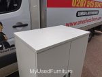 Used White Storage Cupboard Lockable Office Cupboard Adjustable Shelves - Image 3