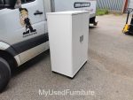 Used White Storage Cupboard Lockable Office Cupboard Adjustable Shelves - Image 5
