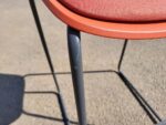 Steelcase Cavatina Bar Stools Plastic Seat Metal Base – Set of 3 Orange Units - Image 16