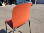Steelcase Cavatina Bar Stools Plastic Seat Metal Base – Set of 3 Orange Units - Image 20
