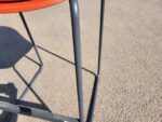 Steelcase Cavatina Bar Stools Plastic Seat Metal Base – Set of 3 Orange Units - Image 21
