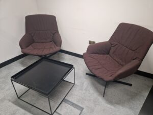 2 Modus Milo Chairs by Simon Pengelly + Free HAY Tray 60x60 Black Coffee Table