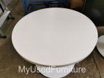 Senator White Circular Coffee Table – Round Office Reception Lounge Furniture - Image 8