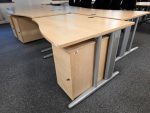 Office Wood Desk with Cable Management, Right Hand + Lockable Mobile Pedestal - Image 4
