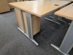 Office Wood Desk with Cable Management, Right Hand + Lockable Mobile Pedestal - Image 9