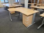 Office Wood Desk with Cable Management, Right Hand + Lockable Mobile Pedestal - Image 16
