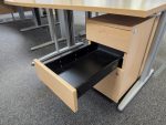 Office Wood Desk with Cable Management, Right Hand + Lockable Mobile Pedestal - Image 18