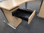 Office Wood Desk with Cable Management, Right Hand + Lockable Mobile Pedestal - Image 21