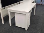 White Office Desks Back-to-Back with Screens & Free Pedestals - Set of 6 - Image 5