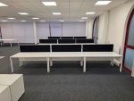 White Office Desks Back-to-Back with Screens & Free Pedestals - Set of 6 - Image 7