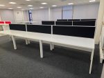 White Office Desks Back-to-Back with Screens & Free Pedestals - Set of 6 - Image 8