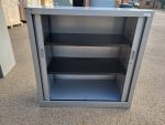 Grey Storage Tambour Cupboard – Medium Size Lockable Office Cabinet with Shelves - Image 13