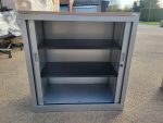 Storage Tambour Cupboard – Lockable Sliding Doors Office Cabinet with Shelves