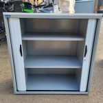 Storage Tambour Cupboard – Medium Size Lockable Office Cabinet with Shelves