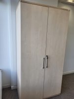 Wooden 2 Doors Office Storage Cupboard Lockable Cabinet Adjustable Shelves - Image 8