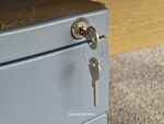 Used Beech Right-Hand Wave Office Desk 120cm w/ Lockable Mobile Pedestal - Image 19
