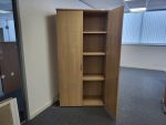 Wooden Office Storage Cupboard Lockable Tall Cabinet with Shelves