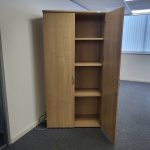 Wooden Office Storage Cupboard Lockable Tall Cabinet with Shelves