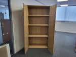 Wooden Office Storage Cupboard Lockable Tall Cabinet with Shelves - Image 2