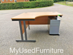 Used L Shape Office Desk Corner Workstation with Lockable Pedestal Drawers