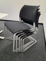 Kinnarps Large Boardroom Meeting Table w/ 10 Stacking Black Fabric Chairs - Set - Image 22