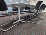 Kinnarps Large Boardroom Meeting Table w/ 14 Stacking Black Fabric Chairs - Set - Image 13